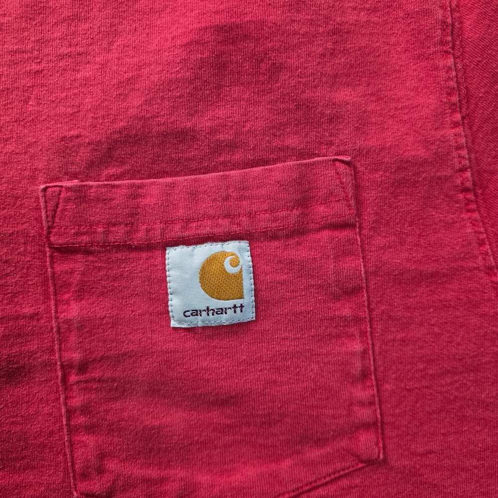 Carhartt Mens K87 Workwear Pocket T-Shirt ‎ XL Red Original Fit Short Sleeve - Picture 2 of 8